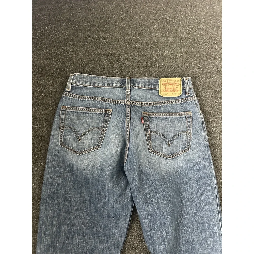Levi's 559 Relaxed Straight Blue Jeans Mens‎ Size 34x34 Denim Pants Work Western